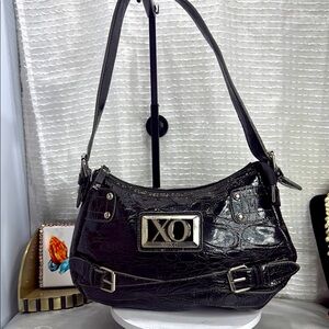 (B7) XOXO - Y2K bag, vintage 90s, hobo with zipper closure and silver hardware